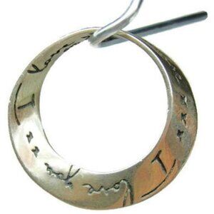 Sterling Silver 925 "I Love You" Engraved Mobius Pendant Charm Vintage